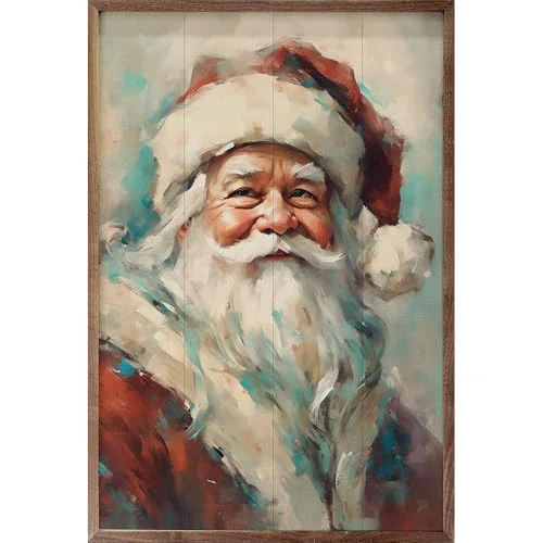 User-Friendly Kendrick Home Red Santa Portrait Green