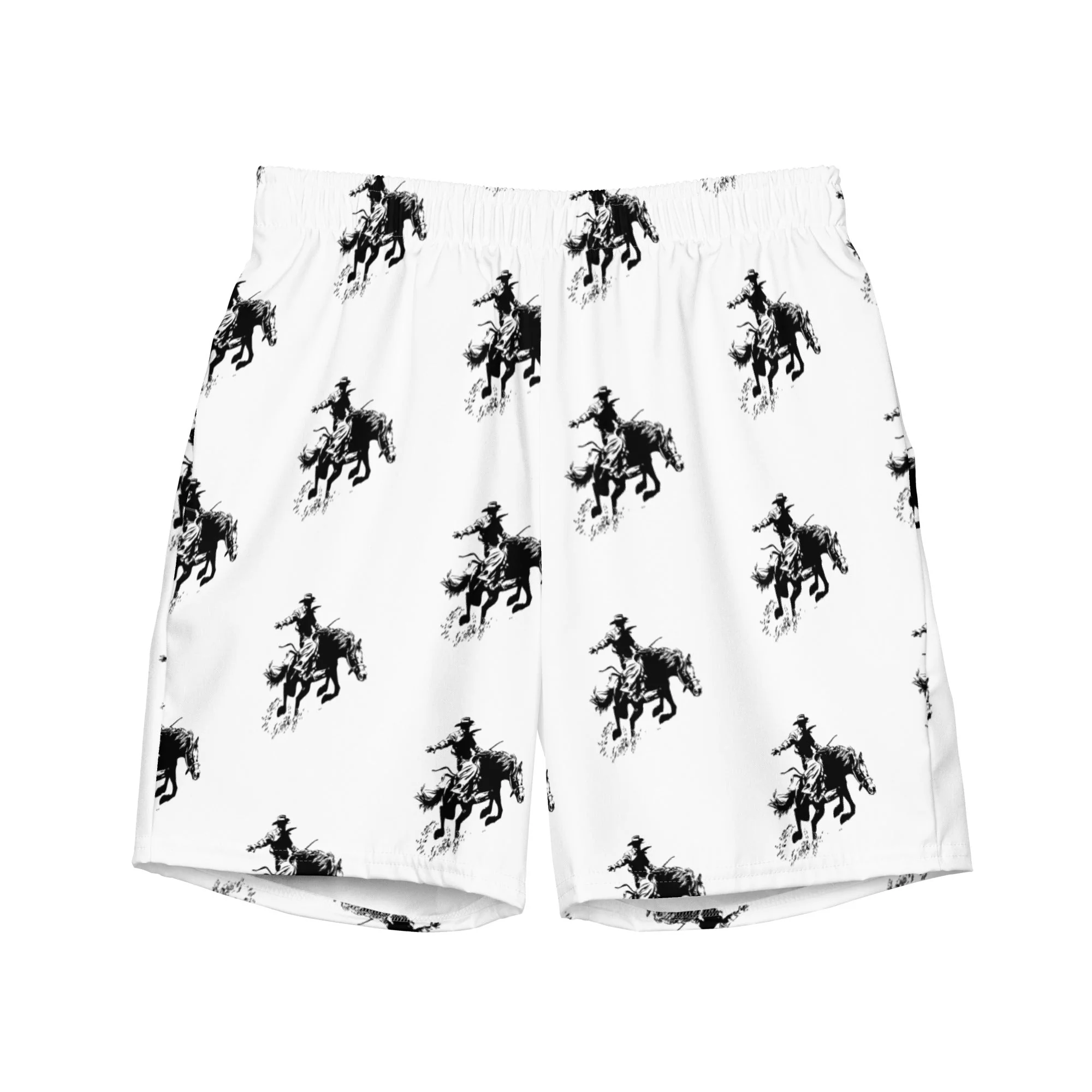 Detailed Baha Ranch Yeehaw Rodeo Bronc Men's Swim Trunks Refined