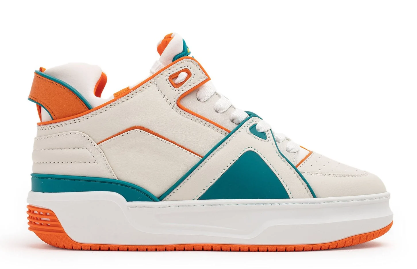 Contemporary Just Don Men's Tennis Courtside Mid 'White Orange' Sneakers Solid