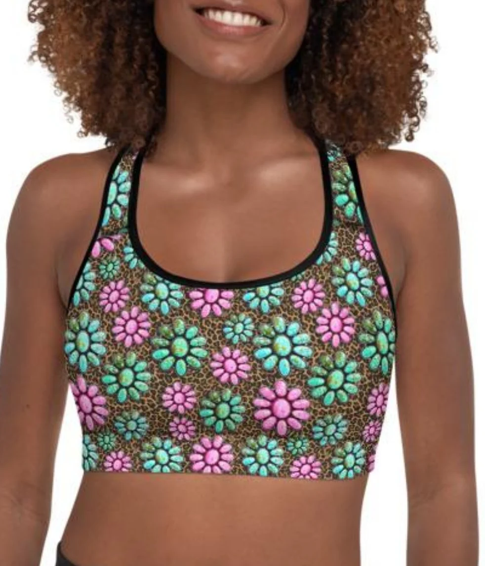 Next-Generation Pink Turquoise Cowgirl Sports Bra Unique