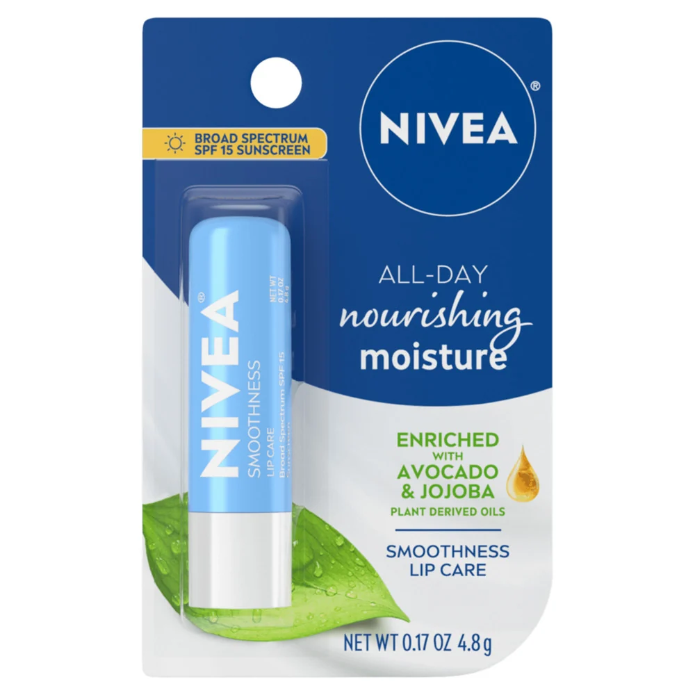 Organic Nivea Smoothness nourishing moisture Lip Balm Spf 15 0.17 Oz Classic