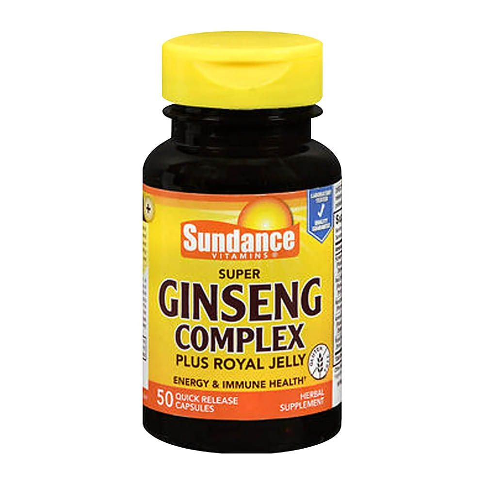 Powerful Sundance Vitamins Super Ginseng Complex Plus Royal Jelly Quick Release Capsules 50 Ea Specialty