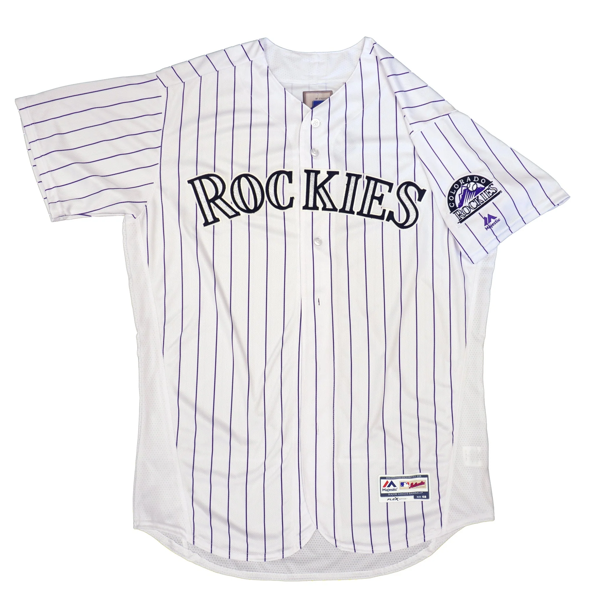 Soft Majestic Men's MLB Colorado Rockies On Field Flex Base Jersey White Environmentally Friendly