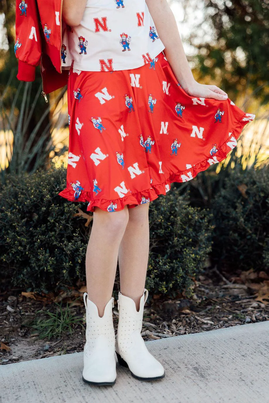 Expertly Made Nebraska Red Herbie Husker Twirl Skort Stylish