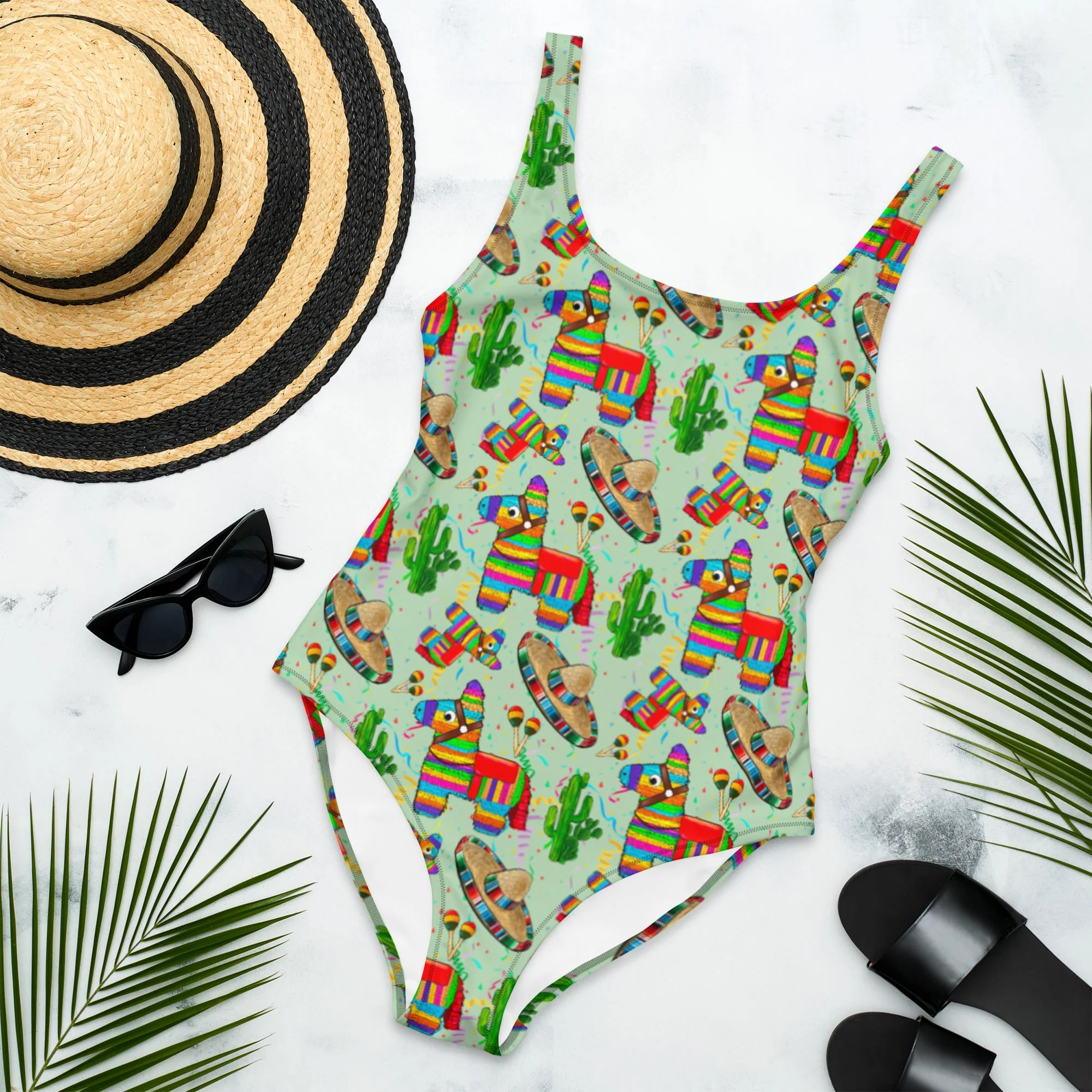 Smooth Baha Ranch Yeehaw Cinco De Mayo One-Piece Swimsuit Comfortable