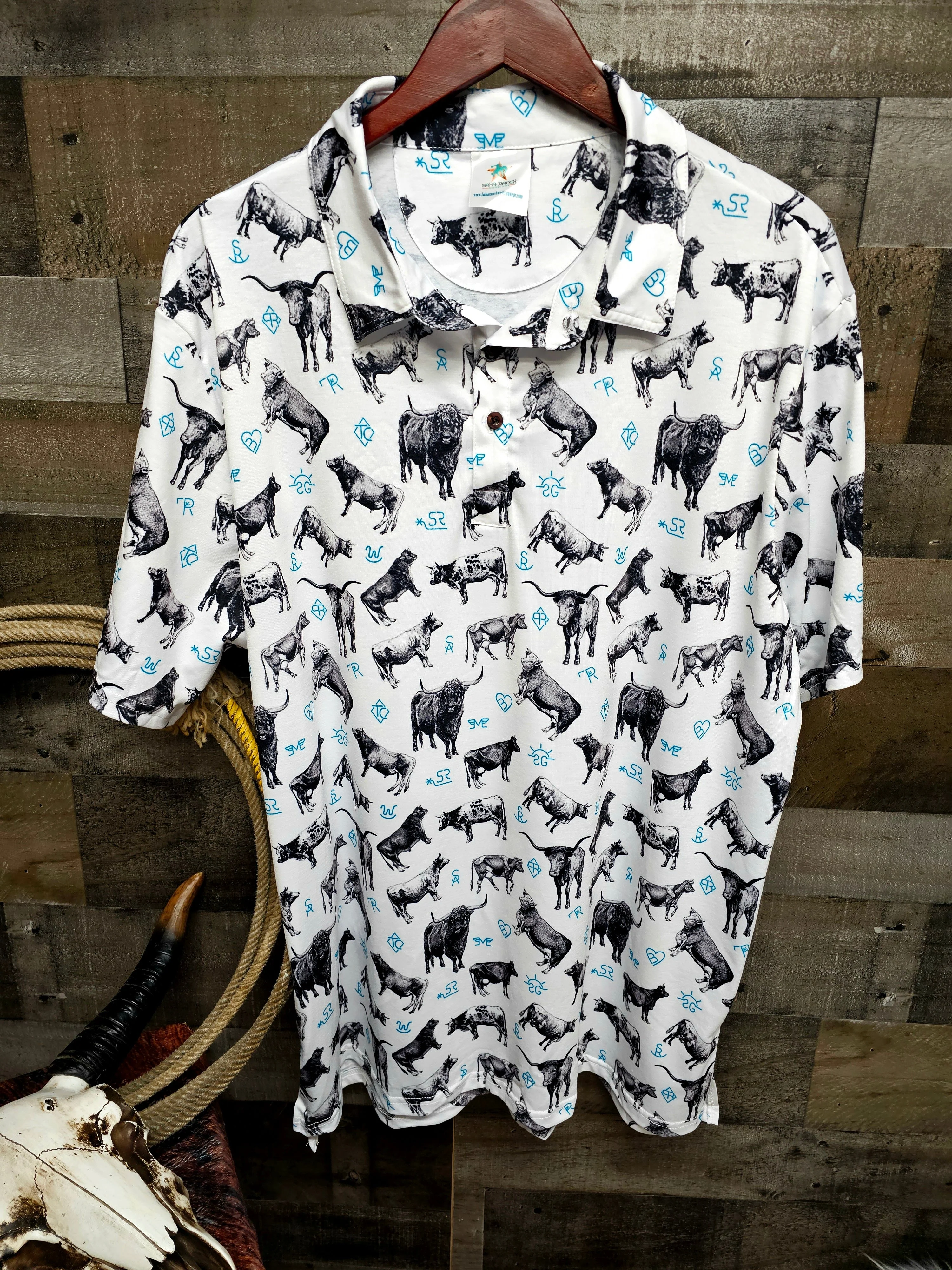 Unique Cattle and Brands Men's Western Polo Shirt Relaxed