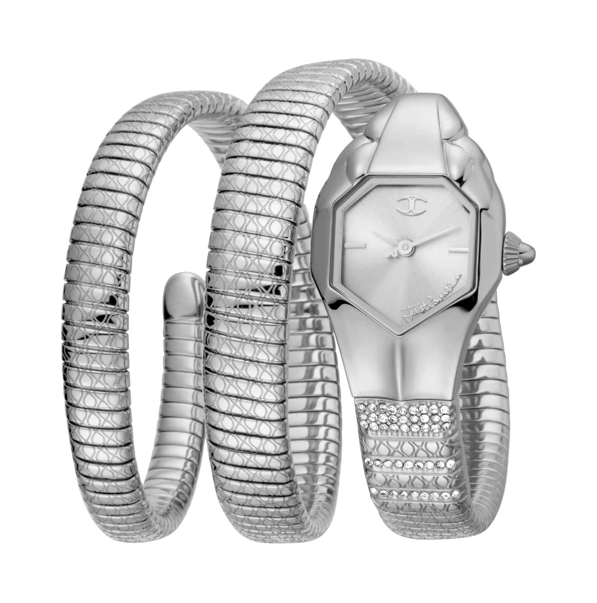 Smooth Just Cavalli Women's Just Glam EVO 1 Silver Dial Stainless Steel Bracelet Watch Jc1l112m0015 Lightweight