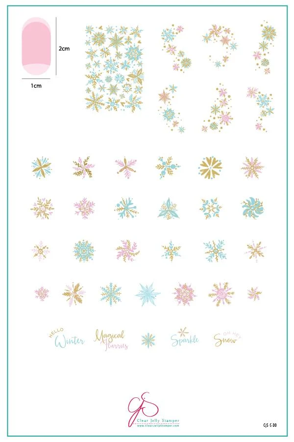 Consistent Painted Snowflakes CjS C-30 - Clear Jelly Stamping Plate Advanced