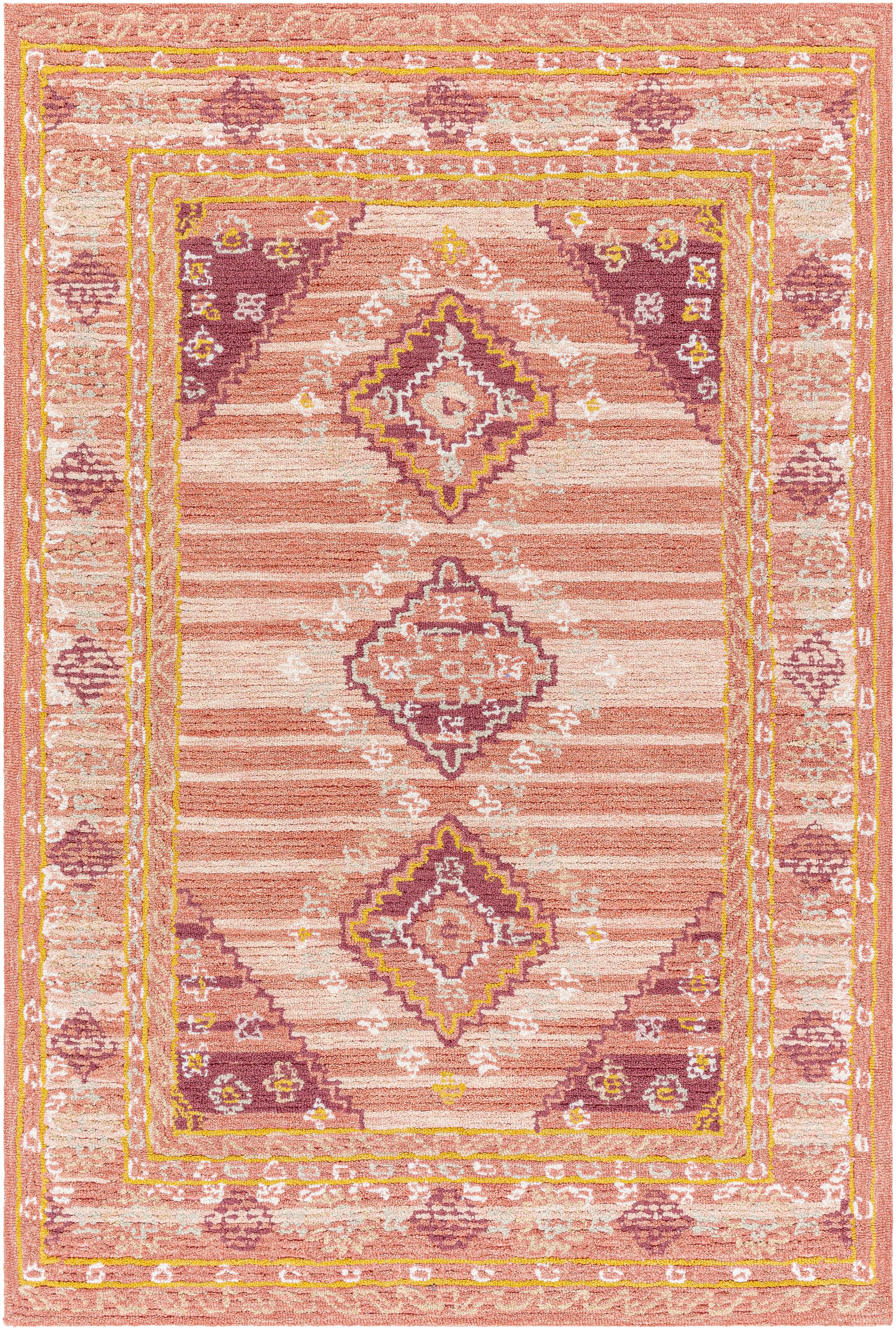 Optimized Alena Peach Wool Blend Area Rug - Trusted