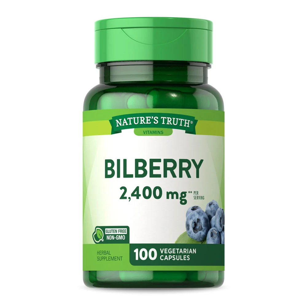 Eco-Friendly Natures Truth Bilberry 2400 mg Capsules 100 Ea Solid