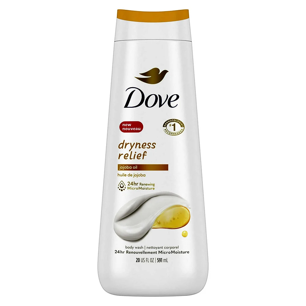 Fast Dove Dryness Relief with Jojoba Oil Womens Body Wash Soap 20 Oz Green