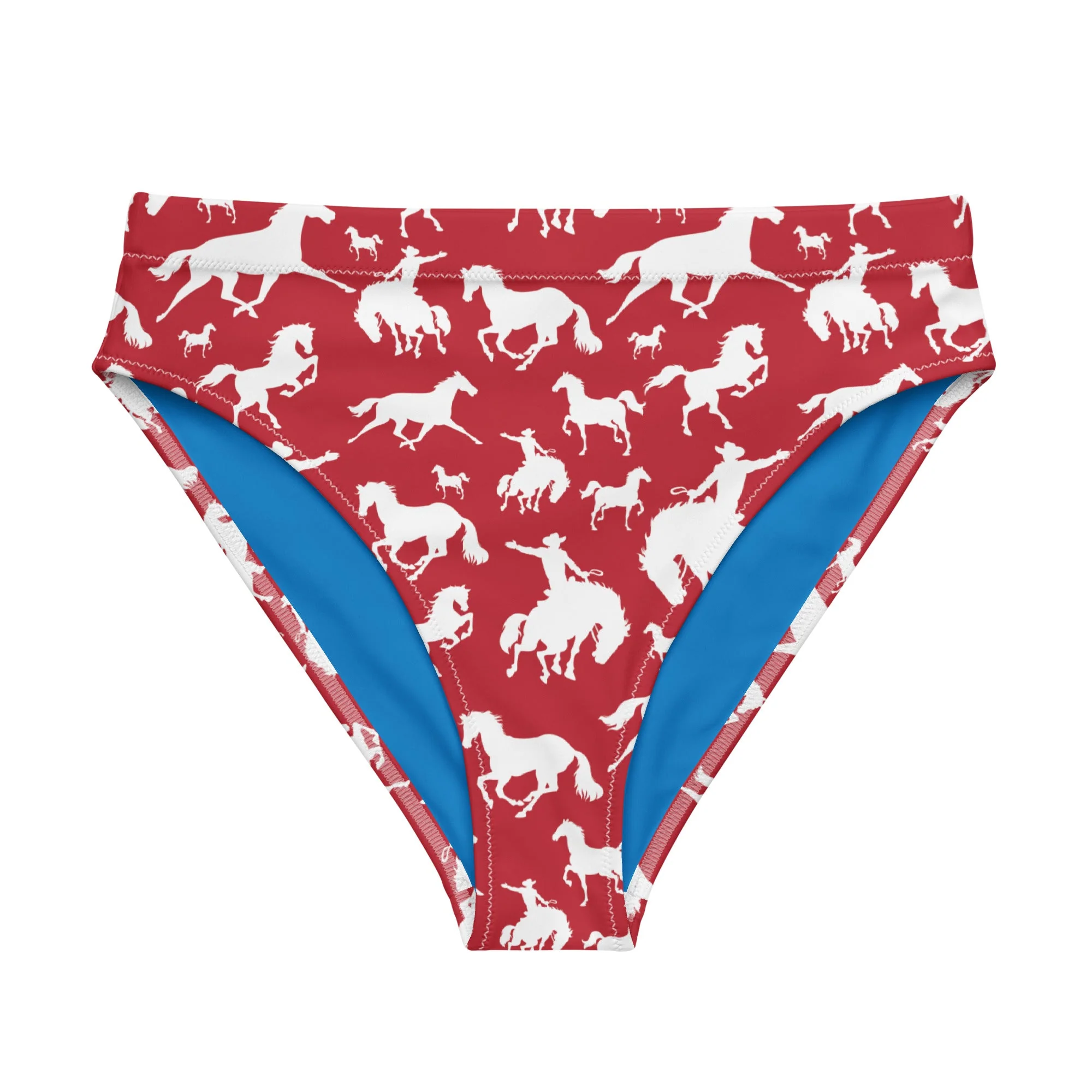 Sustainable Baha Ranch Yeehaw Red Rodeo Cowboy Bikini Bottom Fine Crafted