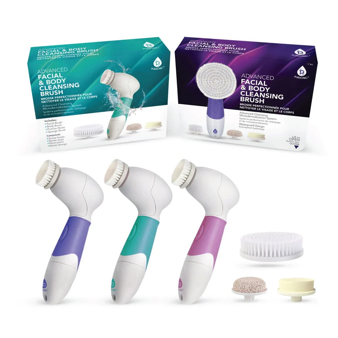 Long-Lasting Pursonic Advanced Facial and Body Cleansing Brush Specialty