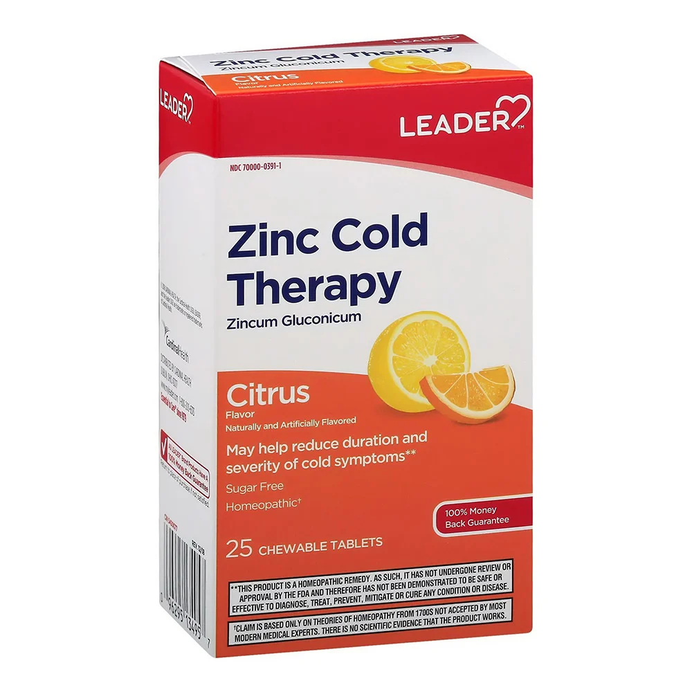 Superior Leader Zinc Cold Therapy Citrus Sugar Chewable Tablets 25 Ea Responsible