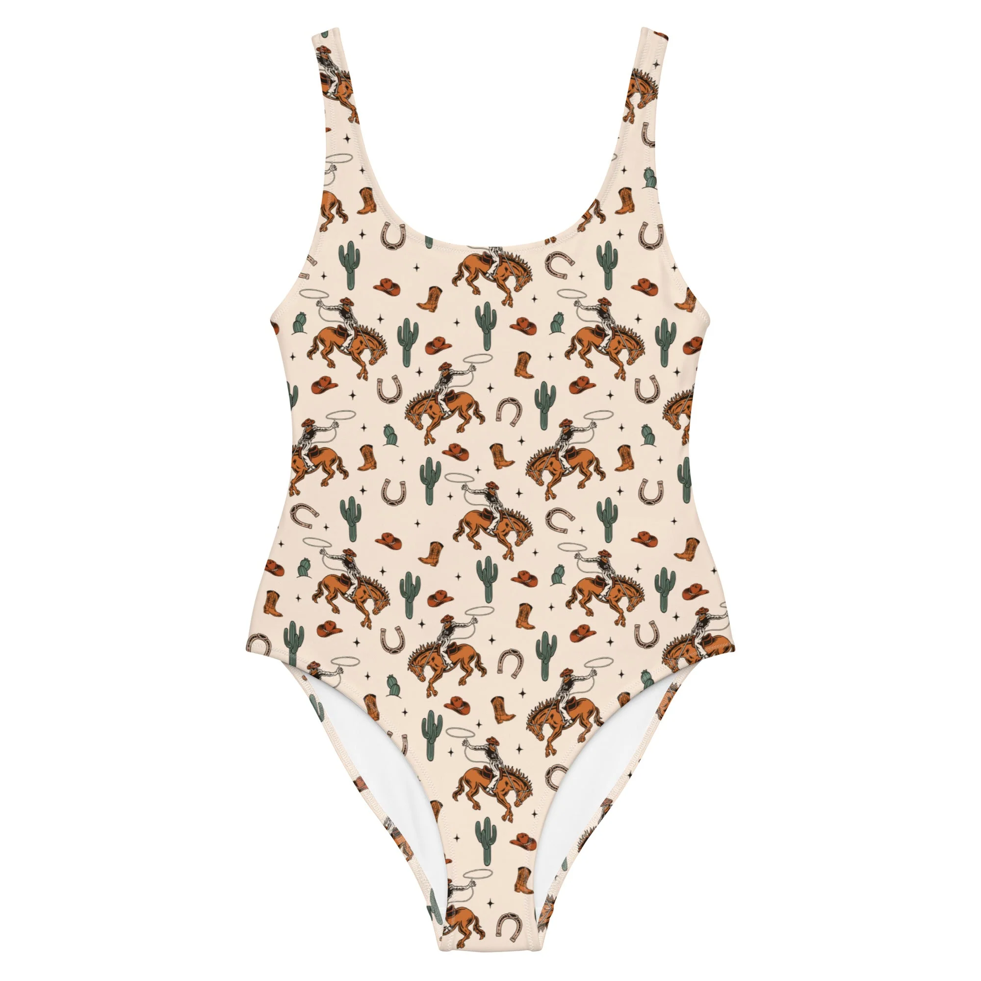 Traditional Baha Ranch Yeehaw Rodeo Cowboy One-Piece Swimsuit Official