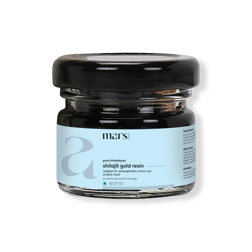 Relaxed Mars Pure Himalayan Shilajit Gold Resin Powered with Ashwagandha Maca Root Black Musli Original
