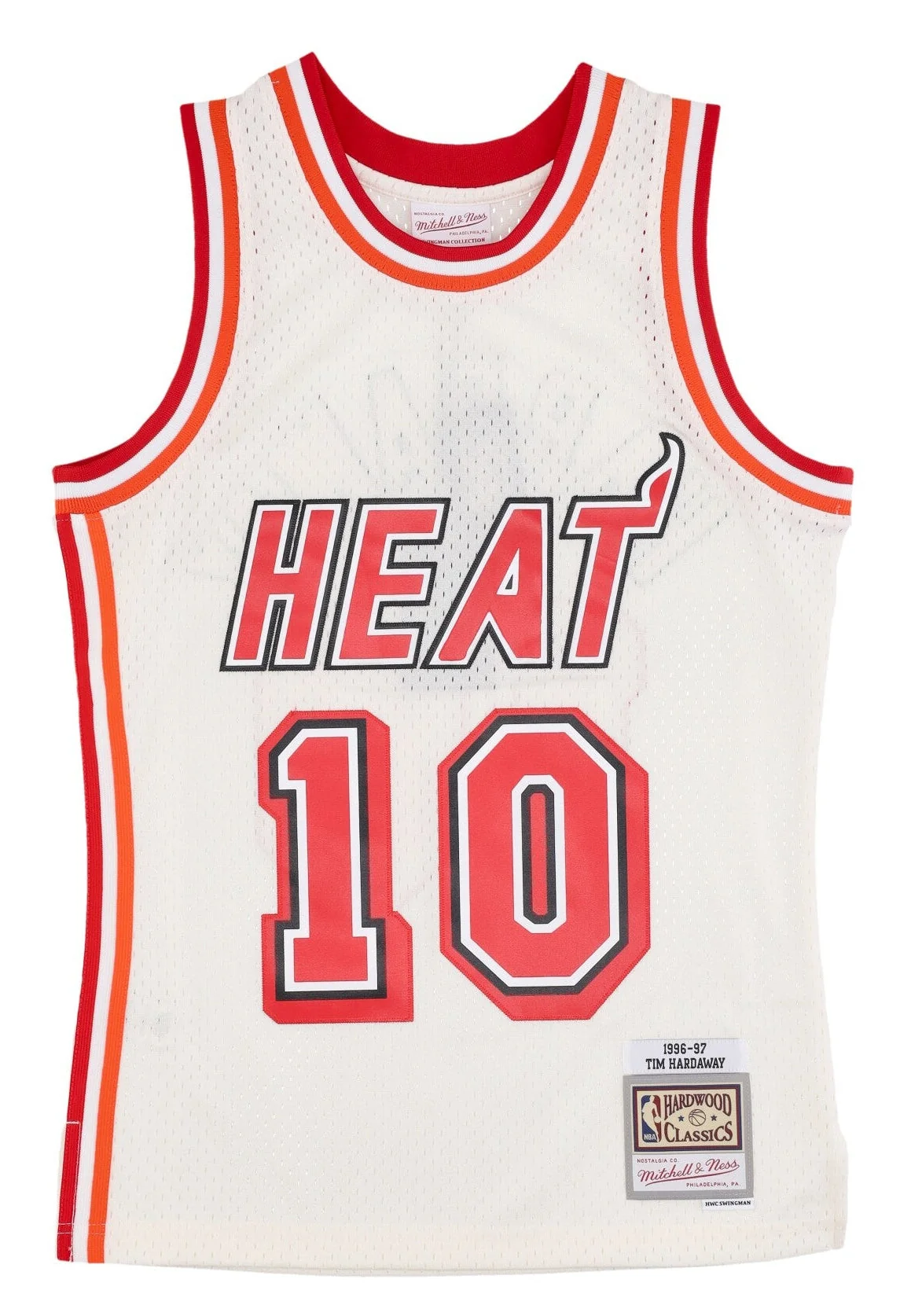 Original Mitchell Ness Men's Cream Team Color Swingman Jersey Heat 1996 Tim Hardaway Jerseys Fine