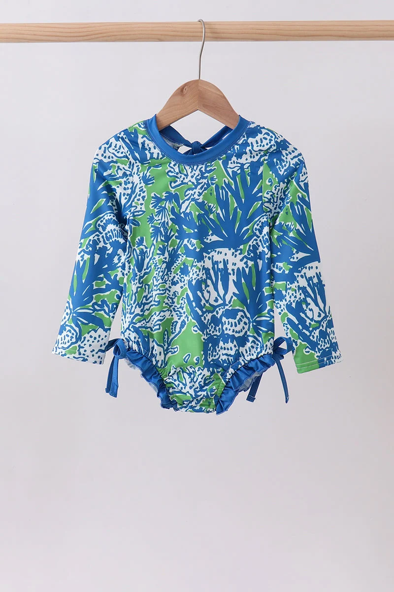 Sophisticated Ocean garden splash rashguard Unique