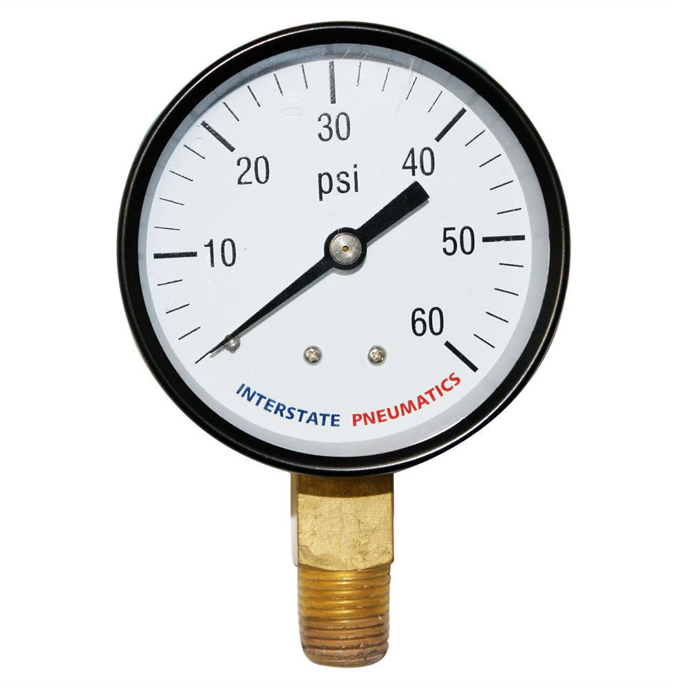 Organic Pressure Gauge 60 PSI 2 -1 2 Diameter 1 4 NPT Bottom Mount Fine