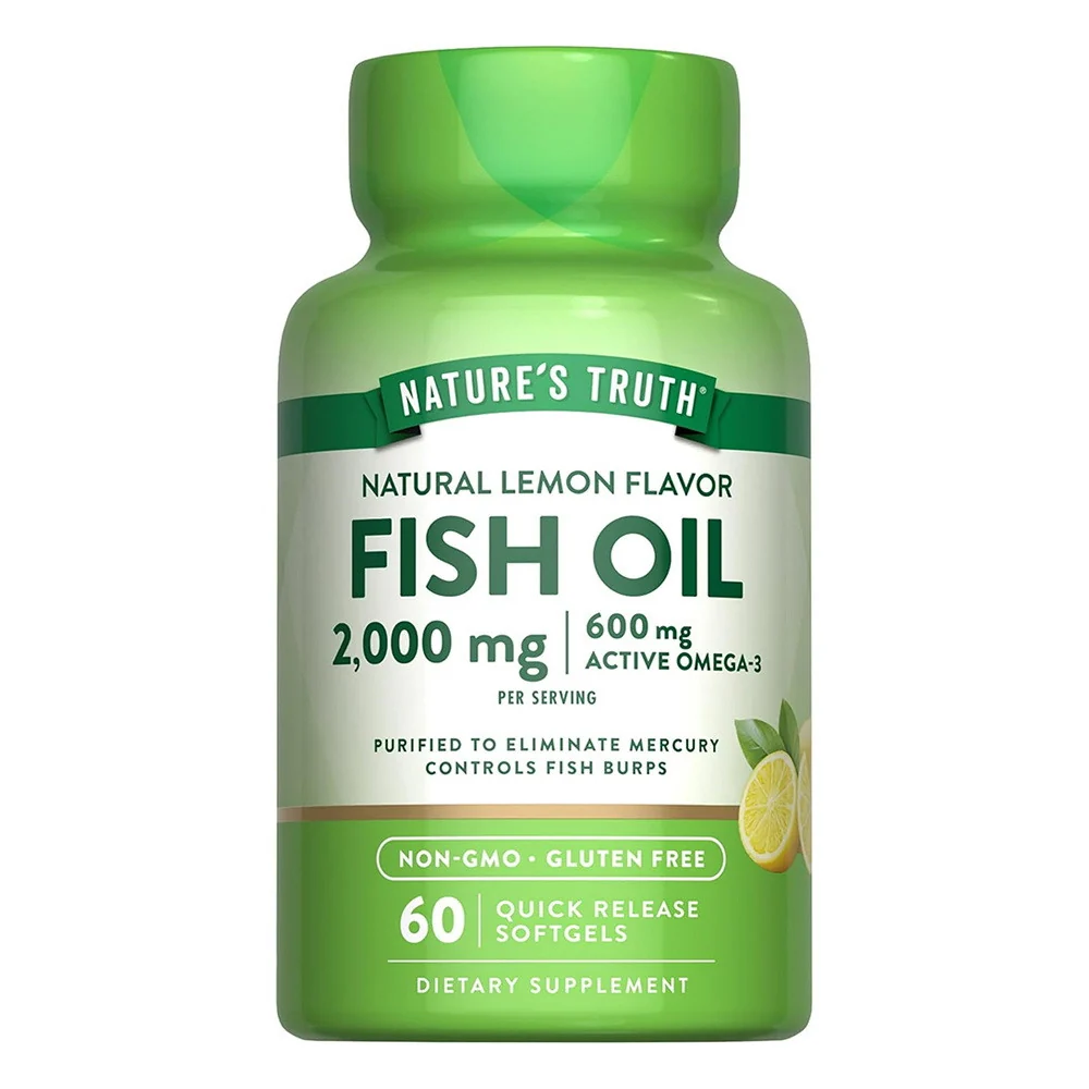 Outstanding Natures Truth Fish Oil 1000 mg Dietary Supplement Softgels Lemon flavor 60 Ea Practical