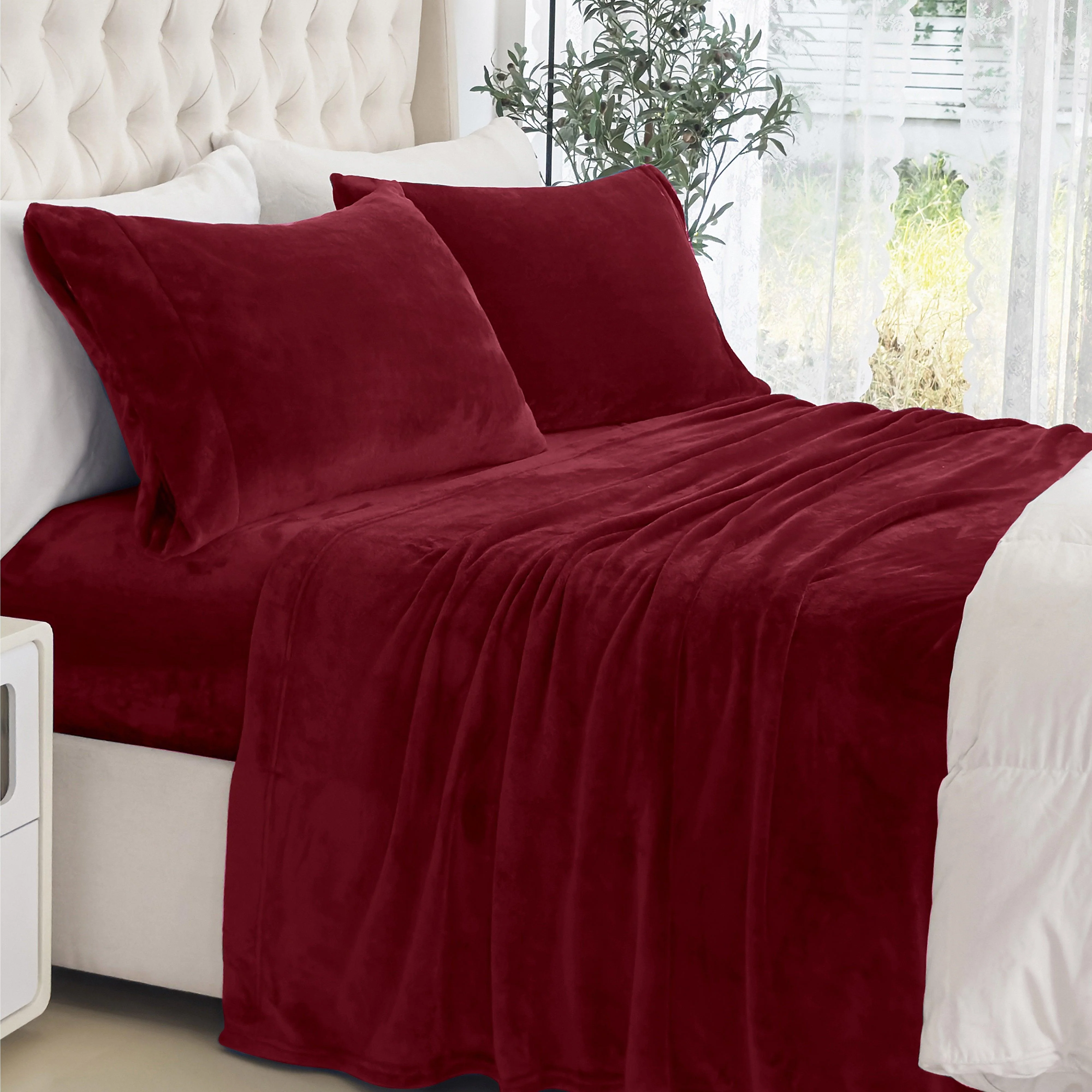 Prestigious Elegant Comfort 4-Piece Velvet Plush Flannel Sheet Set Premium Material