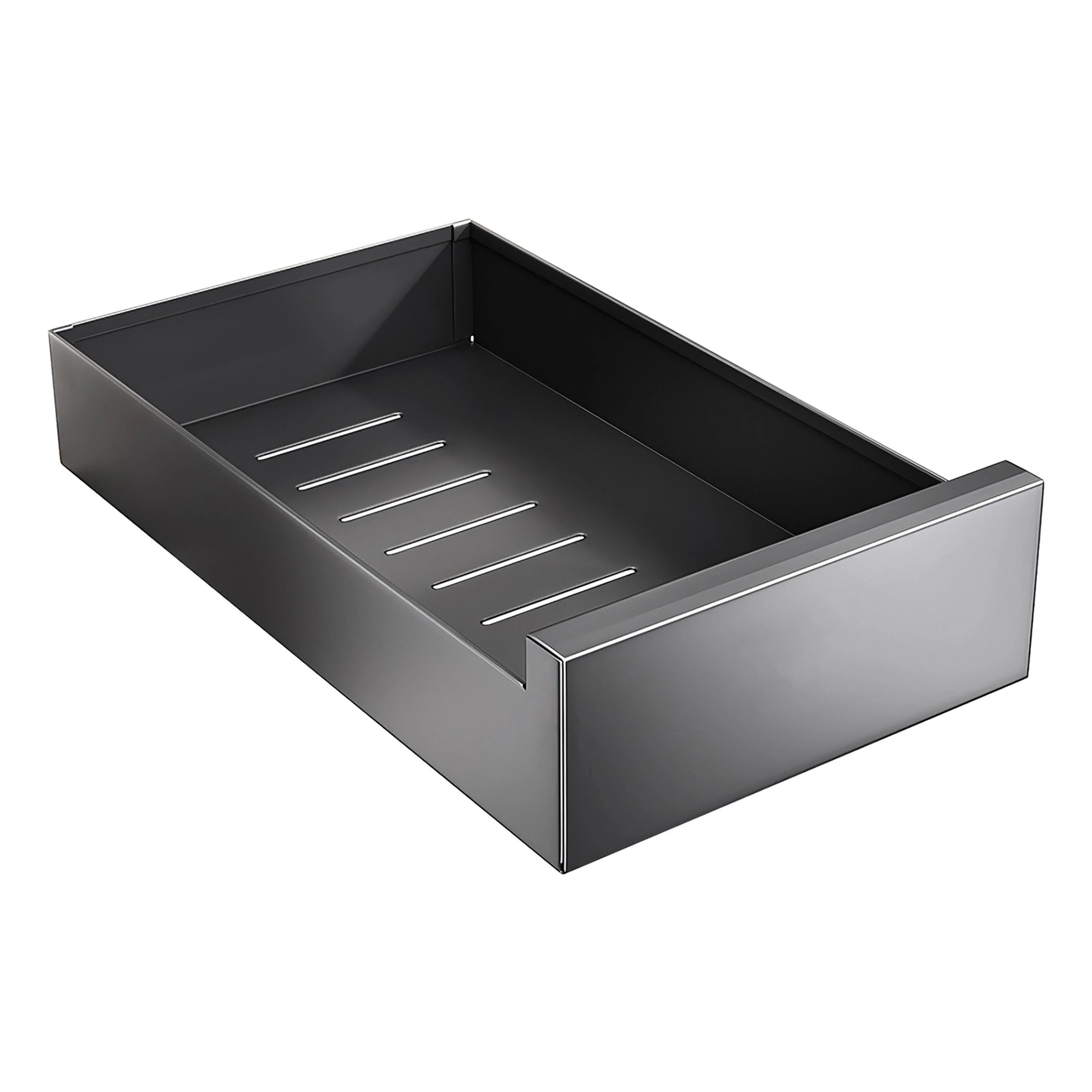 Modern Fresh Fab Finds Pull Out Cabinet Organizer Carbon Steel Slide Out Drawer Storage Smooth Quiet Slide Rails for Kitchen Bathroom Living Room Black 11.81x16.92x2.75inch Minimalist