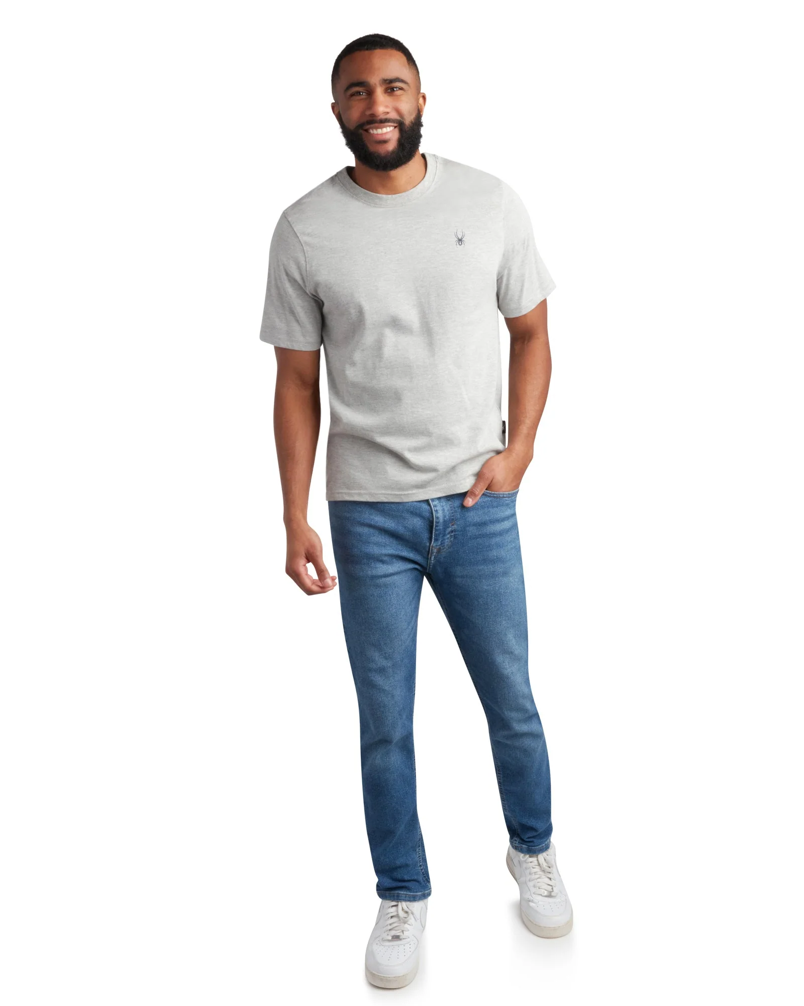 Selected Men's Short Sleeve Mountain Tee - Heather Grey Traditional