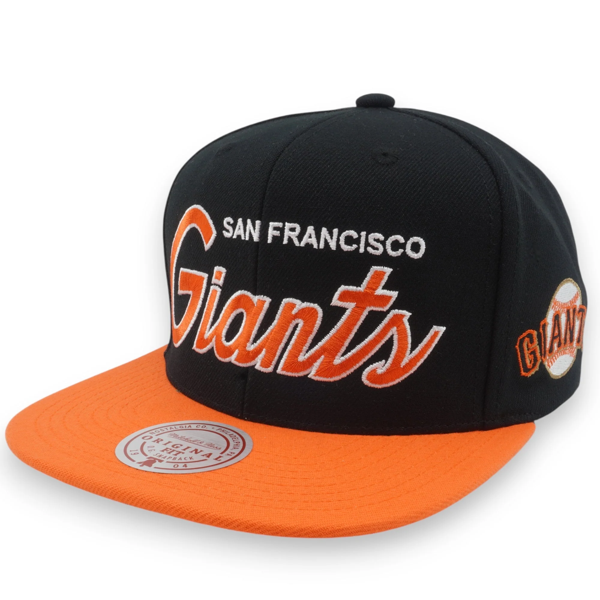 Healthy Mitchell Ness Men's MLB Evergreen Script Snapback Giants Snapback Caps Premium