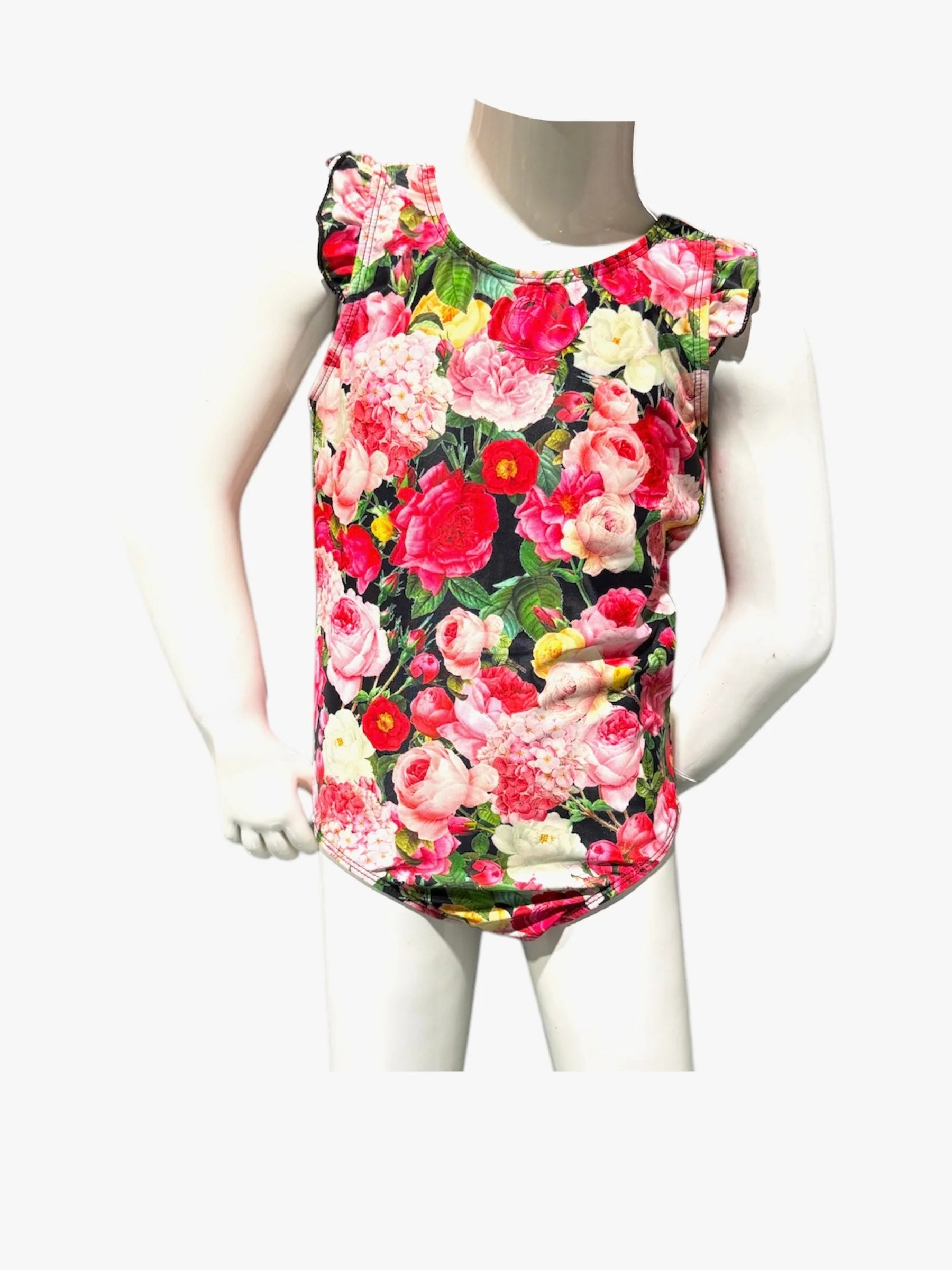 Expertly Made Marina West K4708 Kids One-Piece Swimsuit Flower Bouquet Black Effective