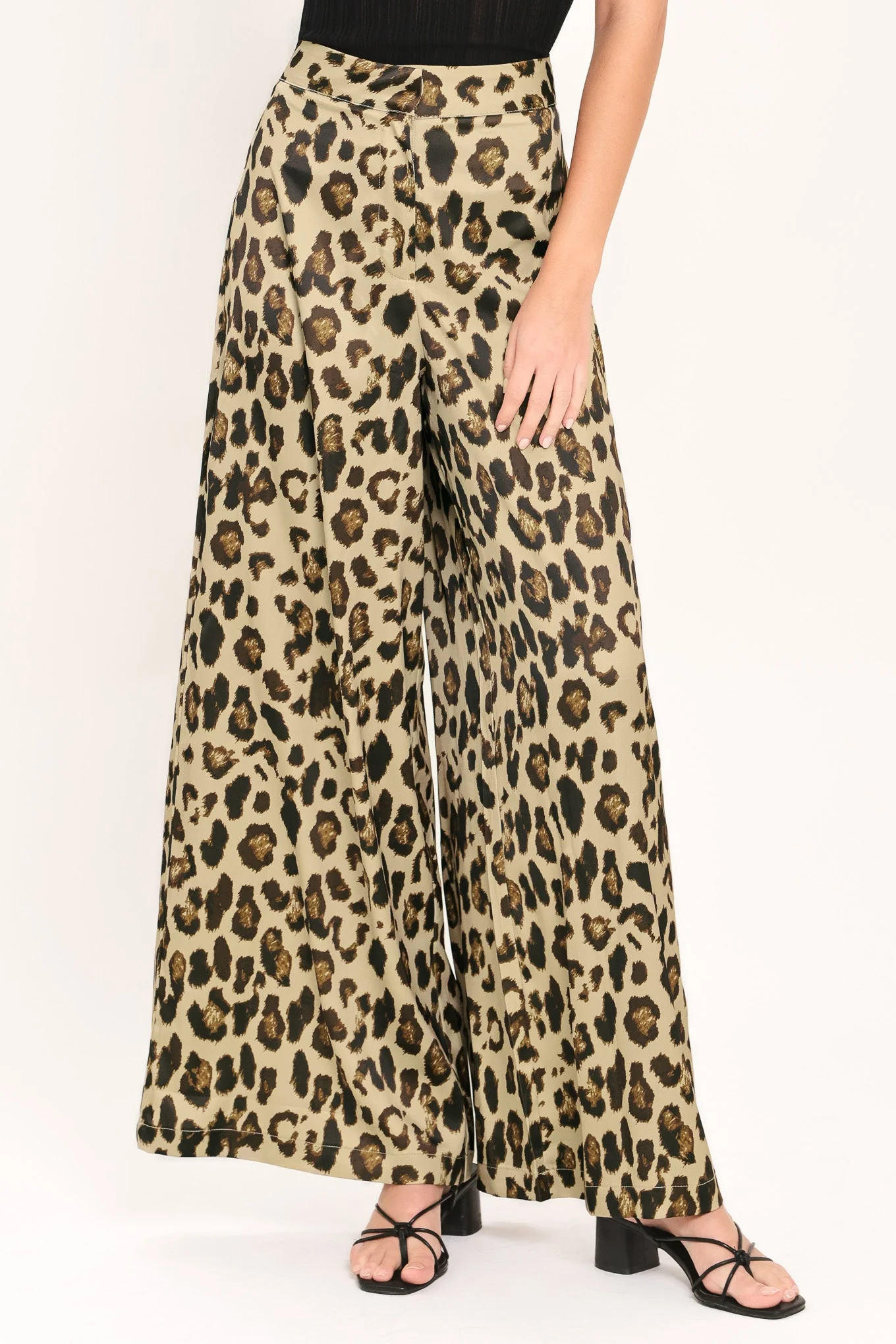 Crafted Jungle Glam Woven Wide Leg Pants Artisan