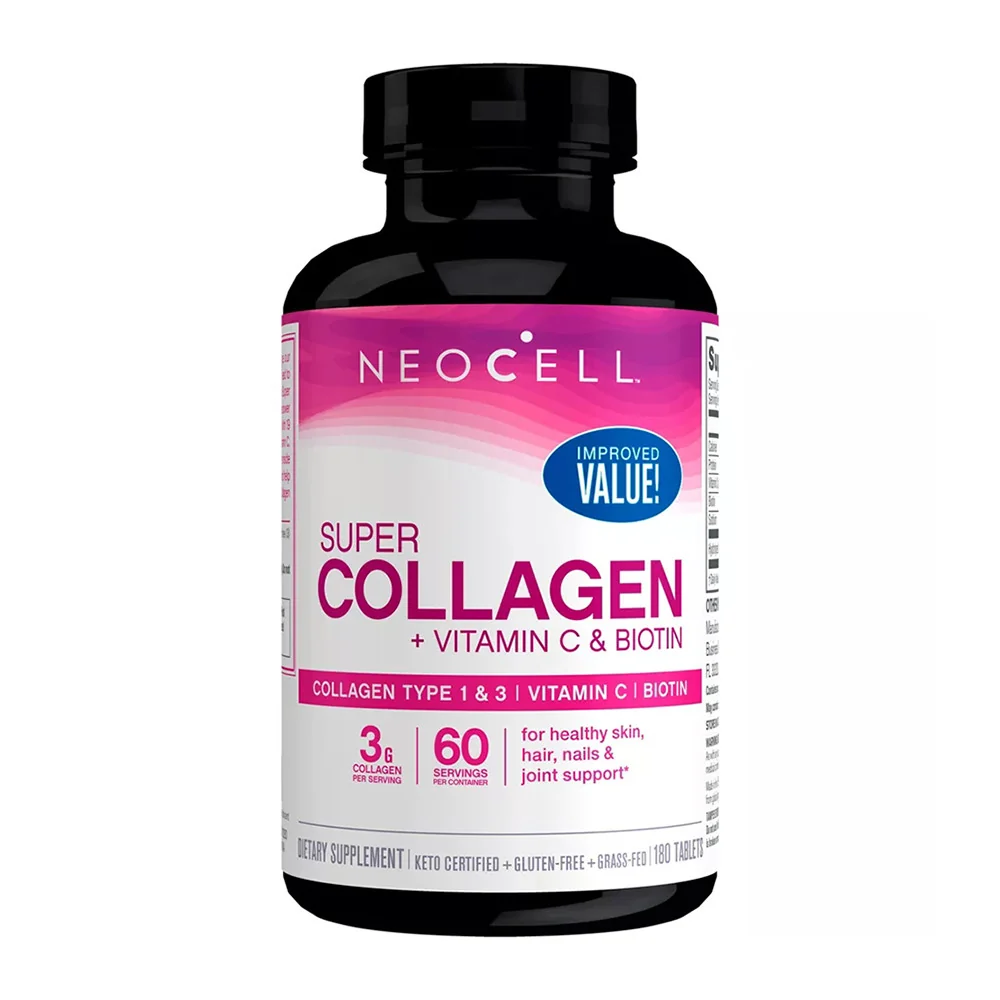 Smooth NeoCell Collagen Tablets With Vitamin C and Biotin 180 Ct Practical