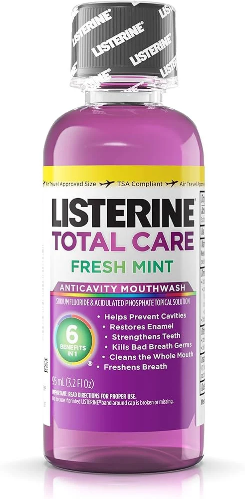 Relaxed Listerine Total Care Zero Anticavity Mouthwash For Bad Breath Fresh Mint 3.2 oz Recyclable