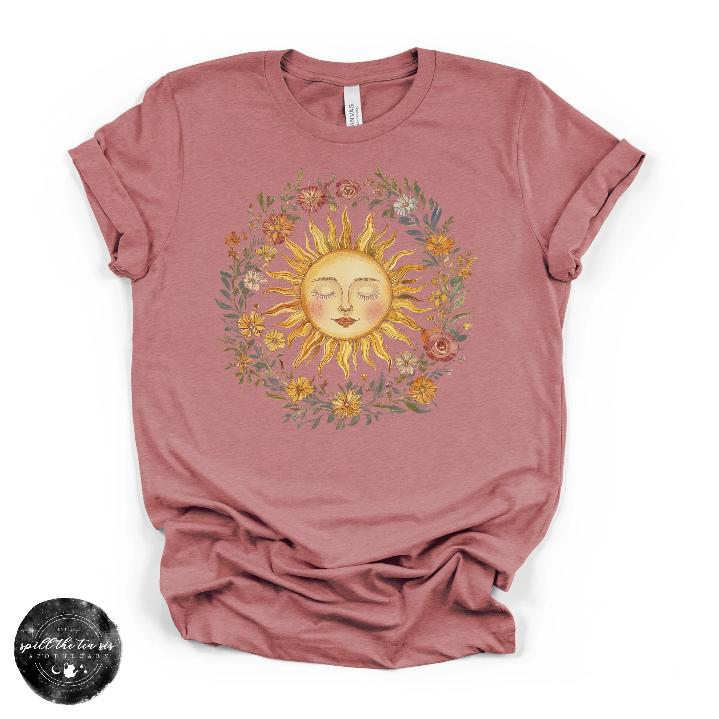 Dependable Celestial Sun Tee Mystical Sun Graphic T-Shirt Fast